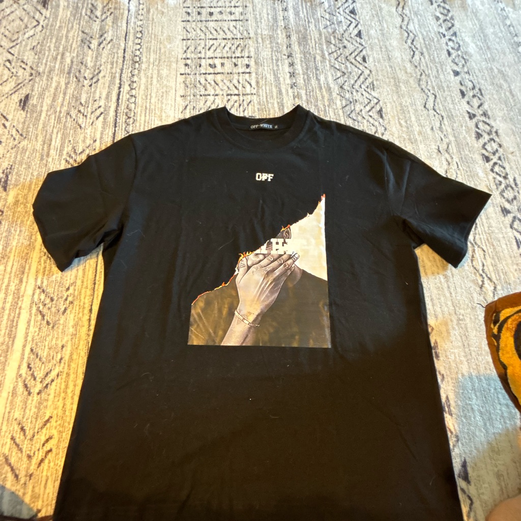 Opf Black Artistic Graphic Tee Off White